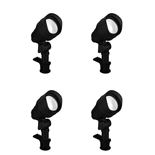 4.5-Watt Millennium Black Adjustable Light Color Outdoor Integrated LED Landscape Flood Light (4-Pack)