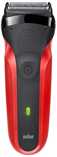 Braun Shaver Series 3 300TS | Electric Razor for Men | Toiletry Bag Gift Set | Electric Foil Shaver, Rechargeable - Red