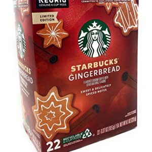 Starbucks Coffee Company Holiday Limited Edition Gingerbread Coffee K Cups Pods - 22 count - 1 box