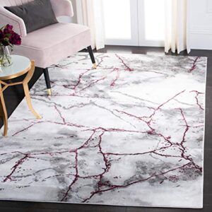 SAFAVIEH Craft Collection 5'3" x 7'6" Grey / Wine CFT877S Modern Abstract Non-Shedding Living Room Bedroom Dining Home Office Area Rug