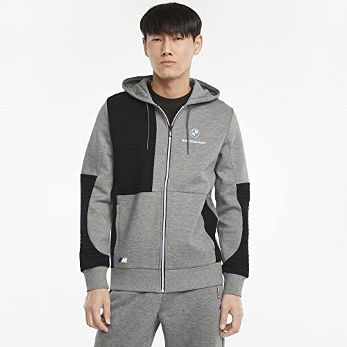 PUMA Men's Standard BMW MMS Full-Zip Hoodie, Medium Gray Heather