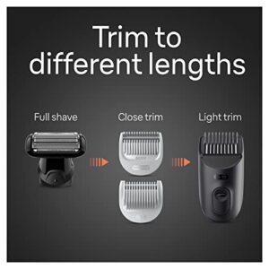 Braun Body Groomer Series 5 5360, Body Groomer for Men, for Chest, Armpits, Groin, SkinSecure Technology for Gentle Use and Clean Shave Attachment, Waterproof, Cordless with 100-min Run Time