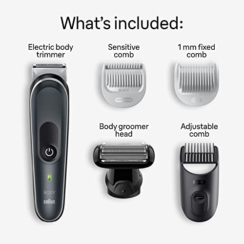 Braun Body Groomer Series 5 5360, Body Groomer for Men, for Chest, Armpits, Groin, SkinSecure Technology for Gentle Use and Clean Shave Attachment, Waterproof, Cordless with 100-min Run Time