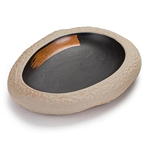 KOWMcp Dinner Plates Stoneware Dinner Plate Cuisine Sashimi Sushi Plate Shop Stone Grain Bowl Ingot Shaped Ceramic Tableware