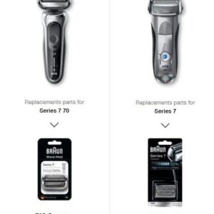 Braun Series 7 New Generation Electric Shaver 73s Replacement Head, Compatible with 7020s, 7025s, 7085cc, 7027cs, 7071cc and 7075cc Shavers