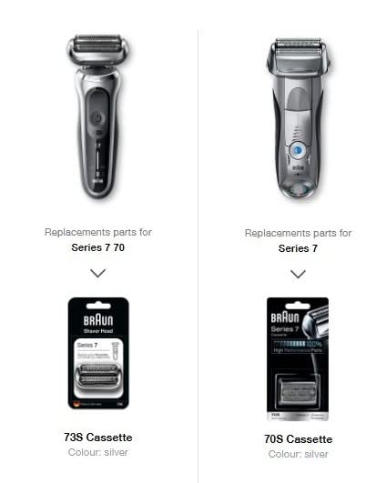 Braun Series 7 New Generation Electric Shaver 73s Replacement Head, Compatible with 7020s, 7025s, 7085cc, 7027cs, 7071cc and 7075cc Shavers