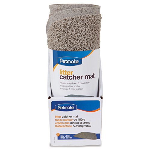 Petmate Ribbon Litter Catcher Mat 4/Tray, Stone, 24 x 14 x .3 (22816)