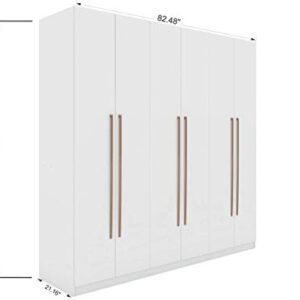 Manhattan Comfort Gramercy Contemporary Modern Freestanding Wardrobe Armoire Closet, 82.48", White