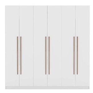 Manhattan Comfort Gramercy Contemporary Modern Freestanding Wardrobe Armoire Closet, 82.48", White