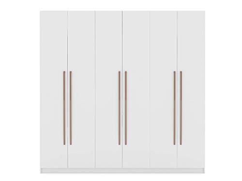 Manhattan Comfort Gramercy Contemporary Modern Freestanding Wardrobe Armoire Closet, 82.48", White