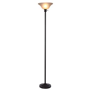 hampton bay 71.25 in. bronze torchiere floor lamp 1000029926 – new