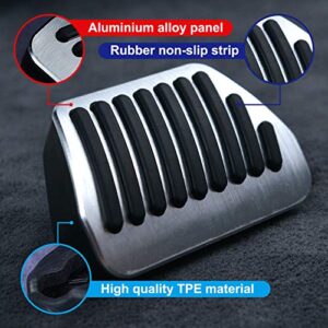 KVR Compatible with BMW Pedal Cover, No Drilling Aluminum Pedal Pads for BMW 1 2 3 4 Series X1 X3 X5 X6 Accelerator Gas Brake Pedals,2 PCS (A-Sliver)