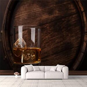 modern 3d scotch whiskey glass and old barrel wallpaper stick and peel wall stickers removable wall paper mural for living room bedroom tv background wall