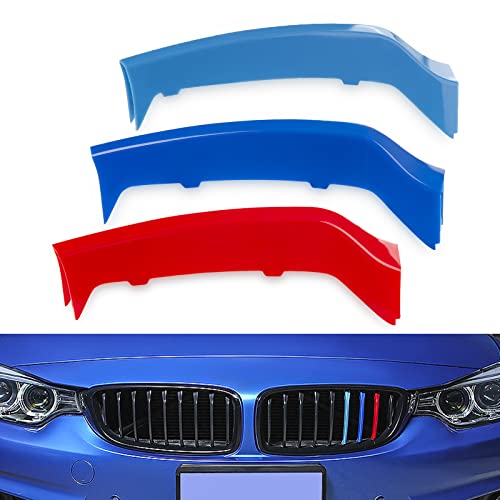 MACARLON Stripe Grille Insert Trims Compatible with 2014-2019 BMW F32 F33 F36 4 Series 420i 428i 435i 430i 440i Center Kidney Grill Stripes