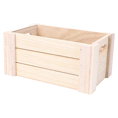 Cabilock Farmhouse Wood Planter Small Crate Wooden Desktop Storage Organizer Remote Control Caddy Holder Wood Box Container for Desk Office Supplies Home and Table S Decorative Box Wood Flower Pot