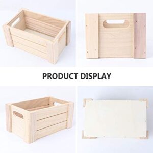 Cabilock Farmhouse Wood Planter Small Crate Wooden Desktop Storage Organizer Remote Control Caddy Holder Wood Box Container for Desk Office Supplies Home and Table S Decorative Box Wood Flower Pot