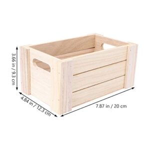 Cabilock Farmhouse Wood Planter Small Crate Wooden Desktop Storage Organizer Remote Control Caddy Holder Wood Box Container for Desk Office Supplies Home and Table S Decorative Box Wood Flower Pot