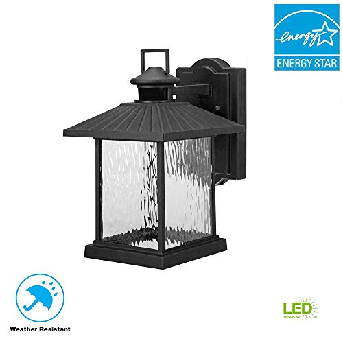 Hampton Bay 1000 001 784 Lumsden Wall-Mount Outdoor Black Led Motion Sensor Lantern, See Picture