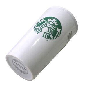 Starbucks Classic White and Green Coffee Traveler Tumbler Double Wall Ceramic Coffee Travel 12 oz