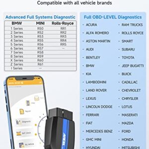 ANCEL BD300 OBD2 Scanner Bluetooth Fits for BMW Full System Code Reader Fits for BMW Diagnostic Tool with Battery Registration Tool Service EPB CBS ETC ABS Airbag & Powerful OBD2 Scanner for All Cars