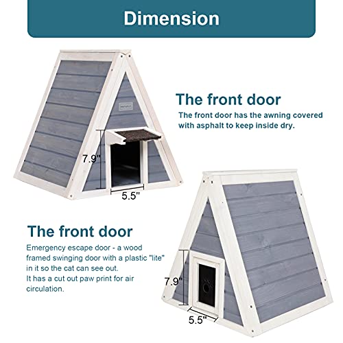 Petsfit Cat House for Outdoor Indoor Cats Weatherproof, Outside Feral Cat Shelter with Escape Door