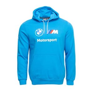 puma men’s standard bmw m motorsport essentials fleece hoodie, ocean dive, x-large