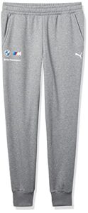puma men’s standard bmw mms essentials fleece sweatpants, medium gray heather, x-large