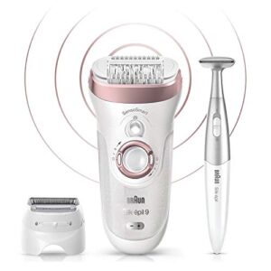 Braun Silk-épil 9 9-890 Facial Hair Removal for Women, Bikini Trimmer, Womens Shaver Wet & Dry, Cordless and 7 extras