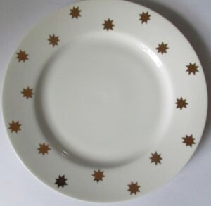 crate and barrel monno bangladesh gold star 11 1/8″ dinner plate #930155