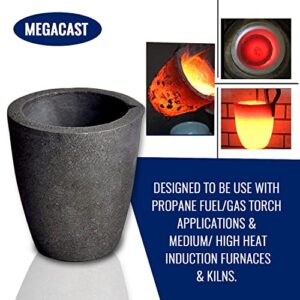 #3 6KG MegaCast™, Foundry Clay Graphite Crucibles Black Cup Furnace Torch Melting Casting Refining Gold Silver Copper Brass Aluminum