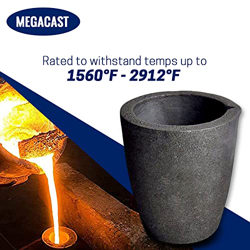 #3 6KG MegaCast™, Foundry Clay Graphite Crucibles Black Cup Furnace Torch Melting Casting Refining Gold Silver Copper Brass Aluminum