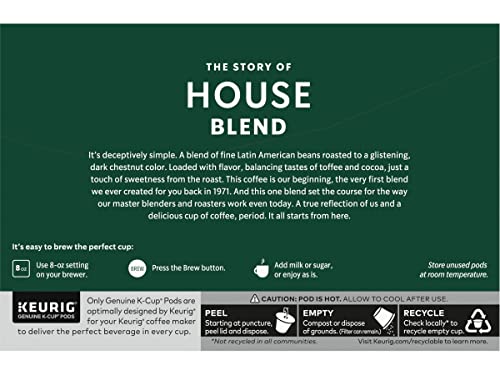 Starbucks Coffee K-Cup Pods, House Blend, Medium Roast Coffee, Notes of Toffee & Dusted Cocoa, Keurig Genuine K-Cup Pods, 10 CT K-Cups/Box (Pack of 3 Boxes)