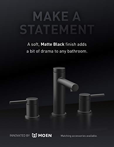 Moen Gibson Matte Black Pressure Balancing Eco-Performance Modern Tub and Shower Trim, Featuring Single Function Shower Head, Shower Handle, and Tub Spout (Posi-Temp Valve Required), T2903EPBL