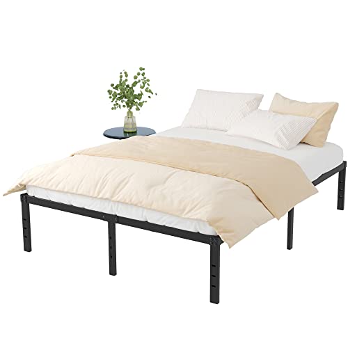 Maenizi 16 Inch Queen Bed Frame No Box Spring Needed, Heavy Duty Metal Queen Platform Bed Frame Support Up to 3000 lbs, Easy Assembly, Noise Free, Black