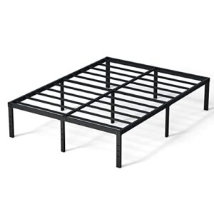 Maenizi 16 Inch Queen Bed Frame No Box Spring Needed, Heavy Duty Metal Queen Platform Bed Frame Support Up to 3000 lbs, Easy Assembly, Noise Free, Black