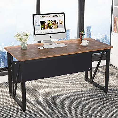 Tribesigns 55 inches Executive Desk and 43" lateral File Cabinet, L-Shaped Computer Desk Home Office Furniture with Drawers and Storage Shelves, Office Table with Cabinet,Rustic