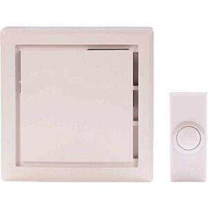 hampton bay wireless plug-in door bell kit with 2-push buttons in white. hb-7731-03