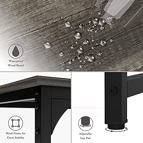 Teraves Reversible Computer Desk for Small Spaces,Small Desk with Shelves,47 inch Gaming Desk Office Desk Bedroom Desk for Home Office