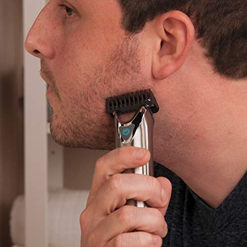 Wahl Stainless Steel Lithium Ion 2.0+ Beard Trimmer for Men - Electric Shaver & Nose Ear Trimmer - Rechargeable All in One Men's Grooming Kit - Model 9864SS