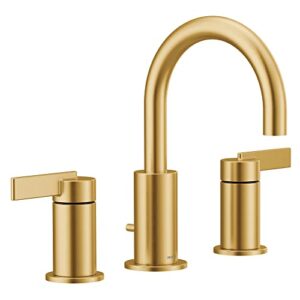 moen t6222bg cia collection 8 in. widespread 2-handle high-arc bathroom faucet trim kit, valve required, brushed gold
