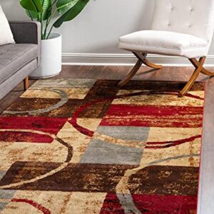 Rugs.com Cafe Collection Rug – 8' x 10' Multi Medium Rug Perfect for Living Rooms, Large Dining Rooms, Open Floorplans