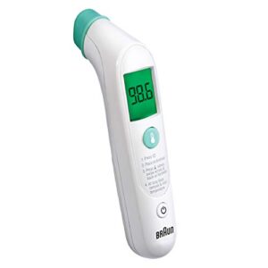 braun templeswipe thermometer – digital thermometer with color coded temperature guidance – thermometer for adults, babies, toddlers and kids