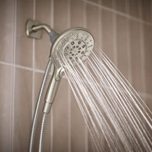 Moen Engage Spot Resist Brushed Nickel Magnetix Six-Function 5.5-Inch Handheld Showerhead with Magnetic Docking System, Detachable Shower Head, 26112SRN