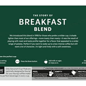 Starbucks Coffee K-Cup Pods, Breakfast Blend Medium Roast, Ground Coffee K-Cup Pods for Keurig Brewing System, 10 CT K-Cup Pods Per Box (Pack of 2 Boxes)