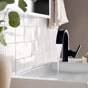 Moen Doux Matte Black One-Handle High Arc Laminar Stream Bathroom Faucet, S6910BL