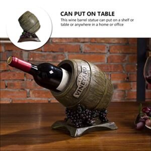 Wine Bottle Barrel Storage Organizer: Resin Wine Rack Countertop Wine Storage Holder Barrel Style Wine Champagne Single Bottle Holder Decorative Bottle Rack Floor Stand