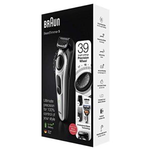 Braun Beard Trimmer Hair Clippers for Men, Cordless & Rechargeable, Mini Foil Shaver with Gillette ProGlide Razor, Black/Silver, 6 Piece Set