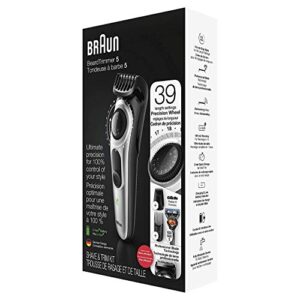 Braun Beard Trimmer Hair Clippers for Men, Cordless & Rechargeable, Mini Foil Shaver with Gillette ProGlide Razor, Black/Silver, 6 Piece Set