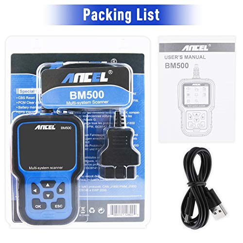 ANCEL BM500 All System OBD2 Scanner fit for BMW Mini, Car Diagnostic Scan Tool for Engine ABS SRS ESP SAS TCM 4WD Systems, with Battery Registration fit for BMW/CBS EPB ETC BMS PCM Oil Reset