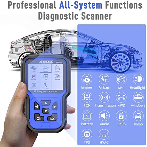 ANCEL BM500 All System OBD2 Scanner fit for BMW Mini, Car Diagnostic Scan Tool for Engine ABS SRS ESP SAS TCM 4WD Systems, with Battery Registration fit for BMW/CBS EPB ETC BMS PCM Oil Reset